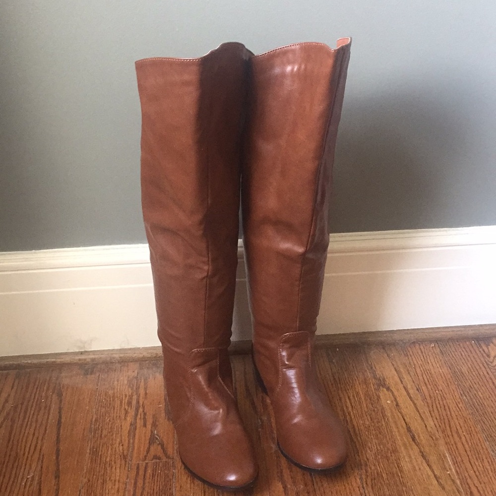 EUC Over the knee tan boots